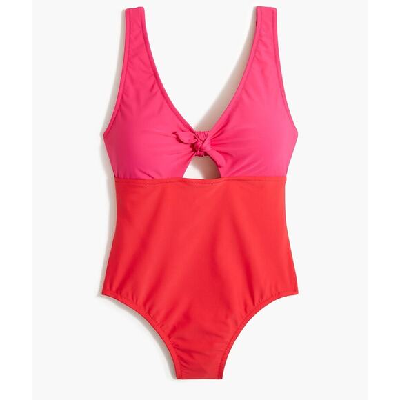 NWT J.Crew One-Piece Cutout Swimsuit with Bow Size XL - Picture 1 of 9